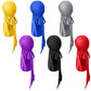 SATINIOR 6 Pieces Kids Satin Silk Durag Caps Wave Wide Strap Headwraps Long Tail Turban Beanies for Boys Girls, Multicoloured, M