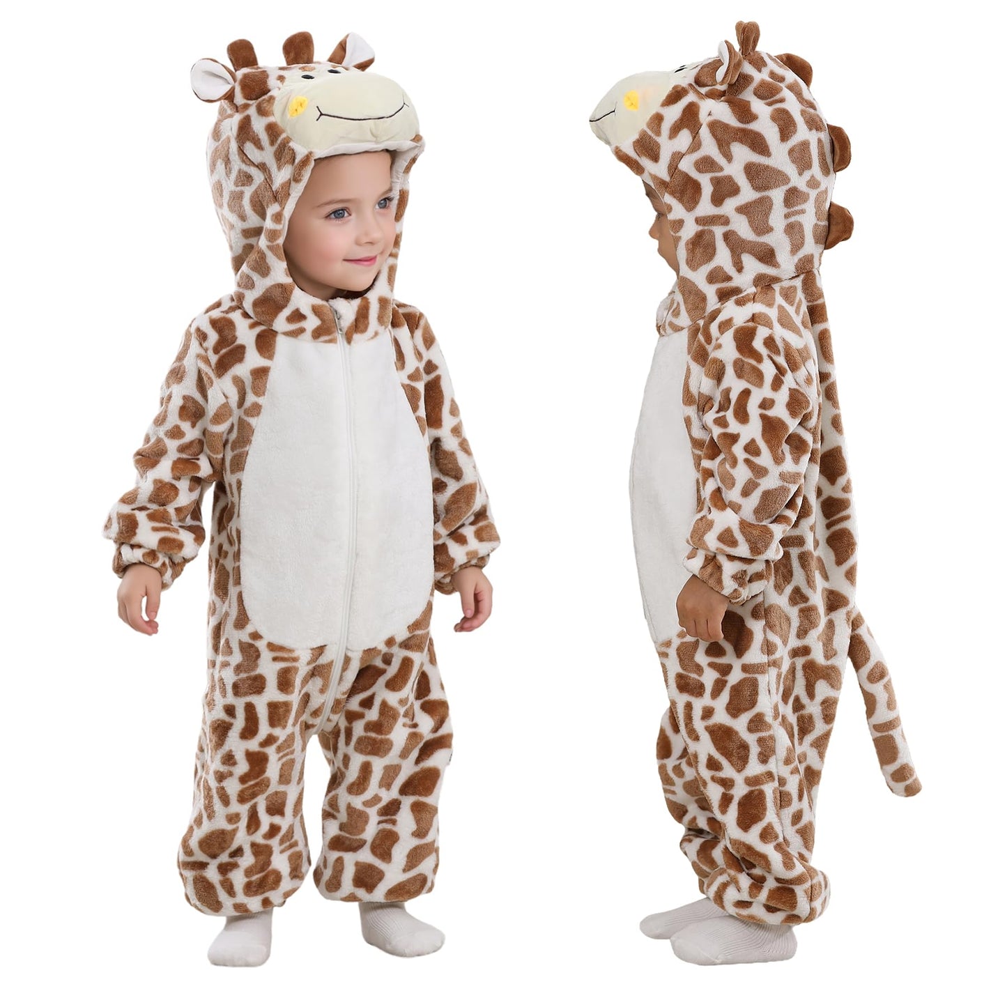 Tonwhar Infant And Toddler Halloween Cosplay Costume Kids' Animal Outfit Snowsuit(1-3 Months,Giraffe)