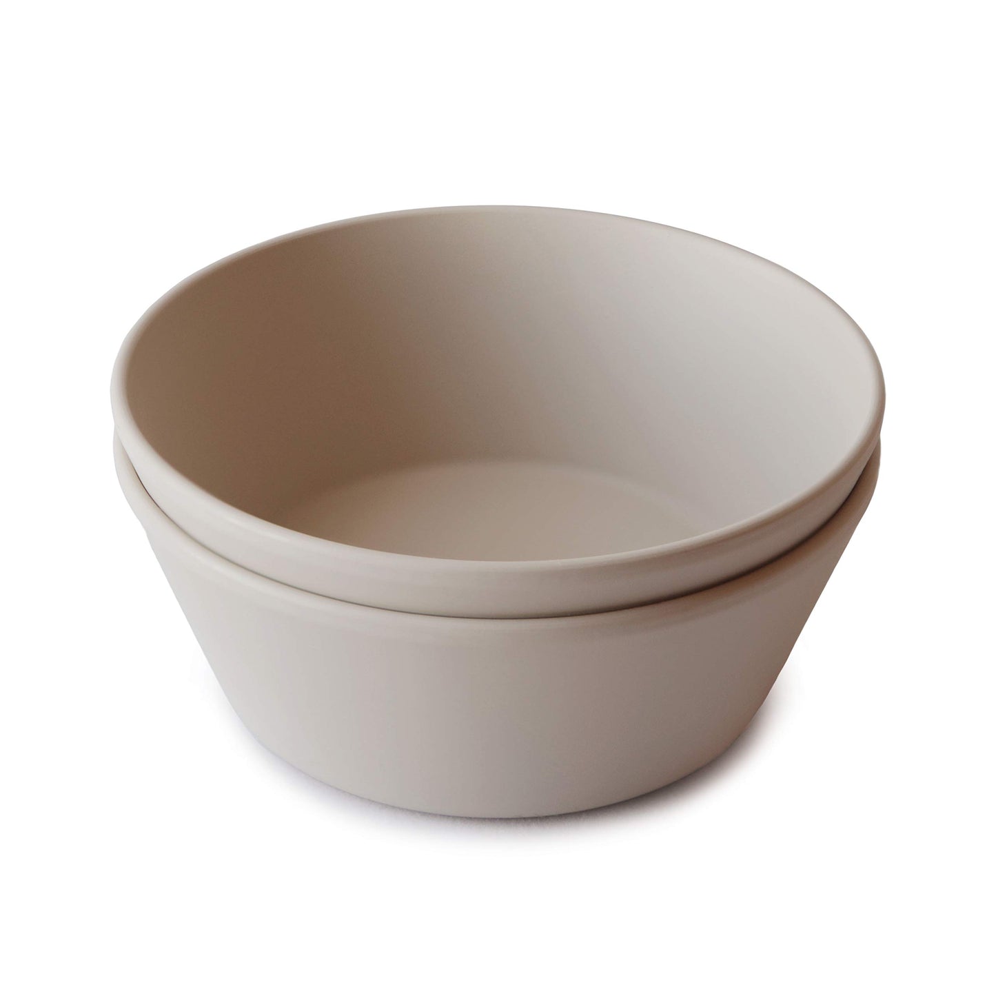 Mushie Round Dinnerware Bowls For Kids | Made In Denmark, Set Of 2 (Vanilla)