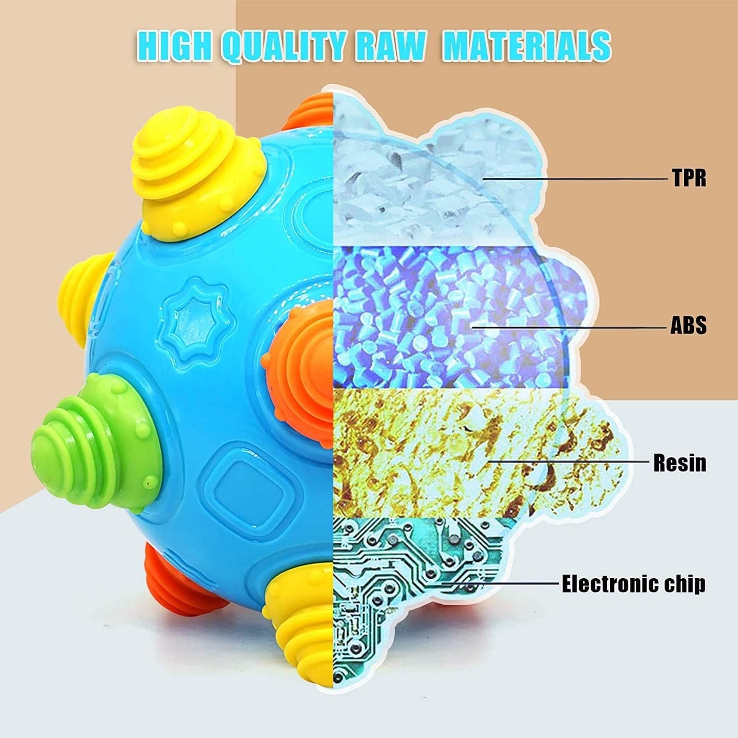 VANLINNY Toddlers Baby Music Shake Ball Toy Bumble Ball for Babies,Dancing Bumpy & Interactive Sounds Crawl Ball Toy, Best Bounc