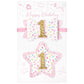 Deeka 1St Birthday Hair Bow And Badge Set Birthday Decorations For Girl Glitter Pink And White Hair Clips For 1 Year Girl Birthd