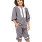 CHERRY CRUMBLE Poly Twill Grey Lace Solid Full Sleeve Kids Girls Casual Sullen Summer PJ Set/Pyjama Set/Pyjama Sleepwear Nightsu
