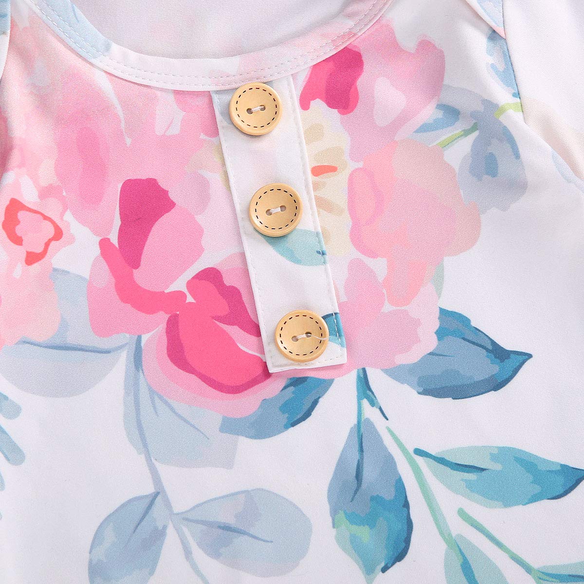 Infant Newborn Baby Girls Floral Sleep Gown Headband Sleepwear Romper Sleeping Bags Outfits (Floral&Pink, 0-3 Months)