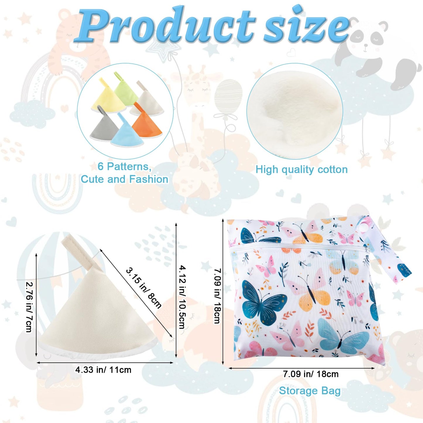 12 Pcs Peepeeteepe For Baby Boy With Storage Bag, Reusable Pee Pee Teepe Peepeeteepe Baby Boy With Hang Loop (6 Patterns)