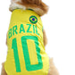 Gabefish Dog World Cup T Shirt Pets Football Jersey Sports Soccer National Team Vest Cat Summer Cool Clothes Apparel Brazil 3X-L