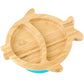 Bamboo Baby Plate with Suction - Kids and Toddler Suction Cup Plate for Babies, Non-toxic All-Natural Bamboo Baby Food Plate Sta