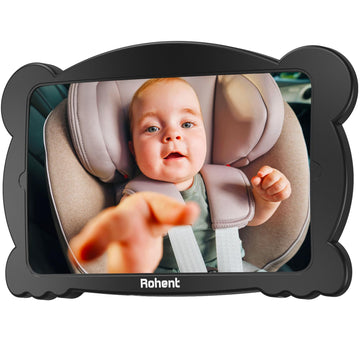 Rohent Baby Car Mirror For Carseat: Adjustable Shatterproof Car Seat Mirror For Baby Rear Facing Seat Easy Install On Headrest -