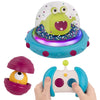B. toys - Vehicle Bumper Space Car - Light - Up - Simple Remote Control Car for Toddlers with Alien Driver - Marky Mars - 12+ Mo