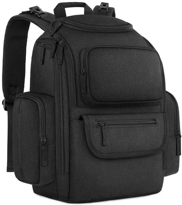 Mancro Diaper Bag Backpack, Multifunctional Dad Diaper Bag With 2 Side Insulated Pockets, Travel Water Resistant Baby Diaper Bac