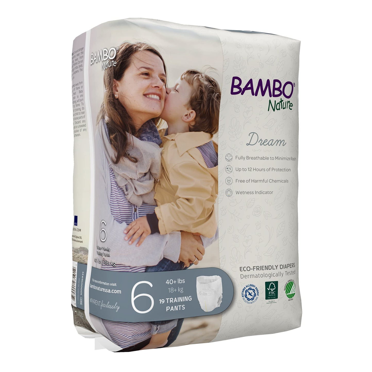 Bambo Nature Hypoallergenic Training Pants, Eco-Labeled Training Pants, Totally Chlorine-Free, Skin Friendly - Size 6 (57 Count)
