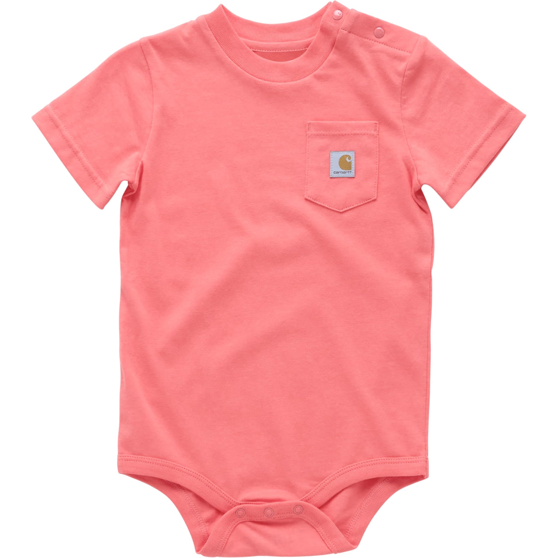 Carhartt Baby Short-Sleeve Pocket Bodysuit, Dubarry Pink, 24M