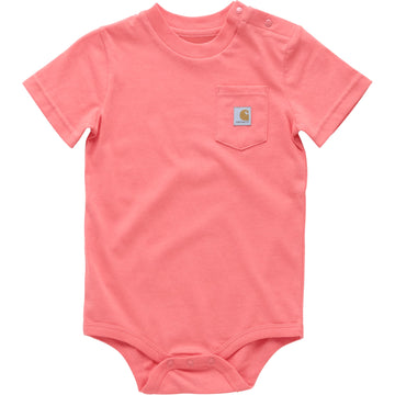 Carhartt Baby Short-Sleeve Pocket Bodysuit, Dubarry Pink, 24M