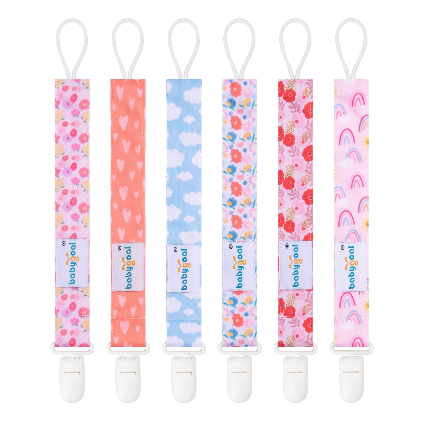 Babygoal Pacifier Clips, 6 Pack Pacifier Holder For Boys And Girls Fits Most Pacifier Styles & Baby Toys And Baby Gift 6Ps36