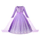 Jerrisapparel Girl Snow Party Dress Princess Costume Halloween Cosplay Dress Up (Purple With Accessories, 7)