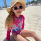 Uideazone Kid Girls Baby Mermaid One-Piece Full Body Swimsuit Uv50+ Swimwear Bathing Suit Beach Surfing Long Sleeve Shirt 4-5T