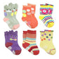 Wrapables Peek A Boo Animal Non-Skid Toddler Socks (Set Of 6), Small