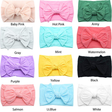 C  Llot Super Stretchy Soft Knot Headbands With Hair Bows Head Wrap Hair Accessories For Newborn Baby Girls Infant Toddlers Kids