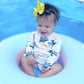 Uideazone Newborn Infant Bathing Suits Little Baby Girls Long Sleeve Sunsuit Upf Rash Guard Swimsuit Swimwear Beachwear 12-18 Mo