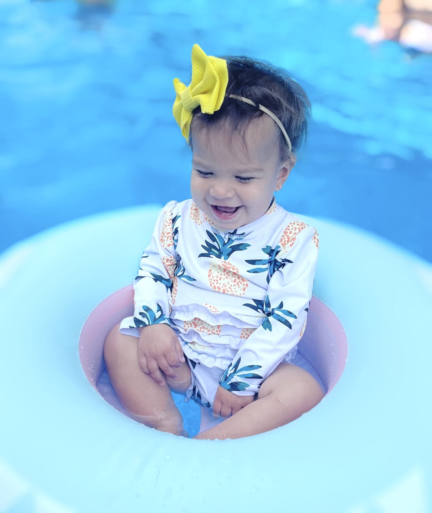 Uideazone Newborn Infant Bathing Suits Little Baby Girls Long Sleeve Sunsuit Upf Rash Guard Swimsuit Swimwear Beachwear 12-18 Mo