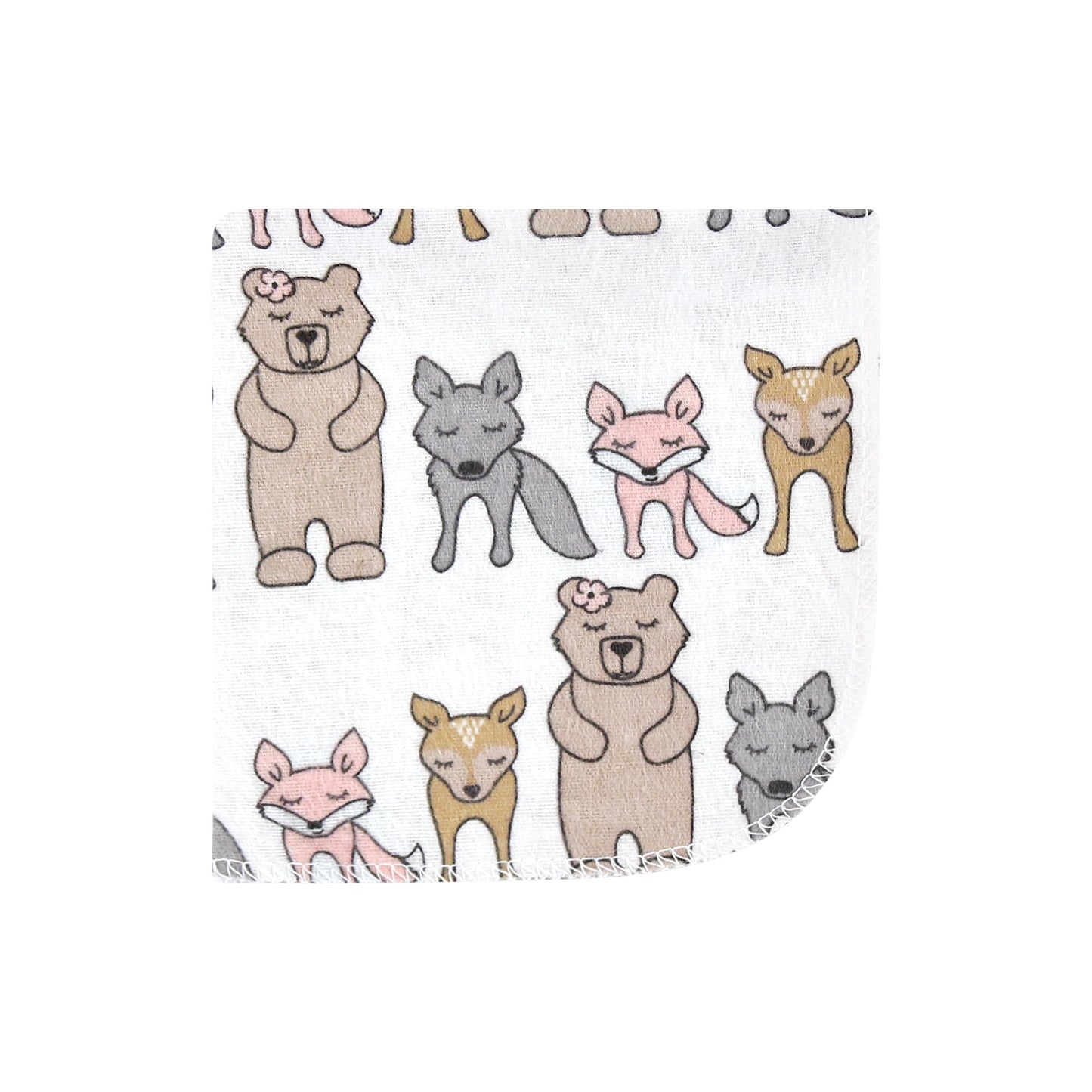 Hudson Baby Unisex Baby Flannel Cotton Washcloths 10-Pack, Wild Forest Pink, One Size