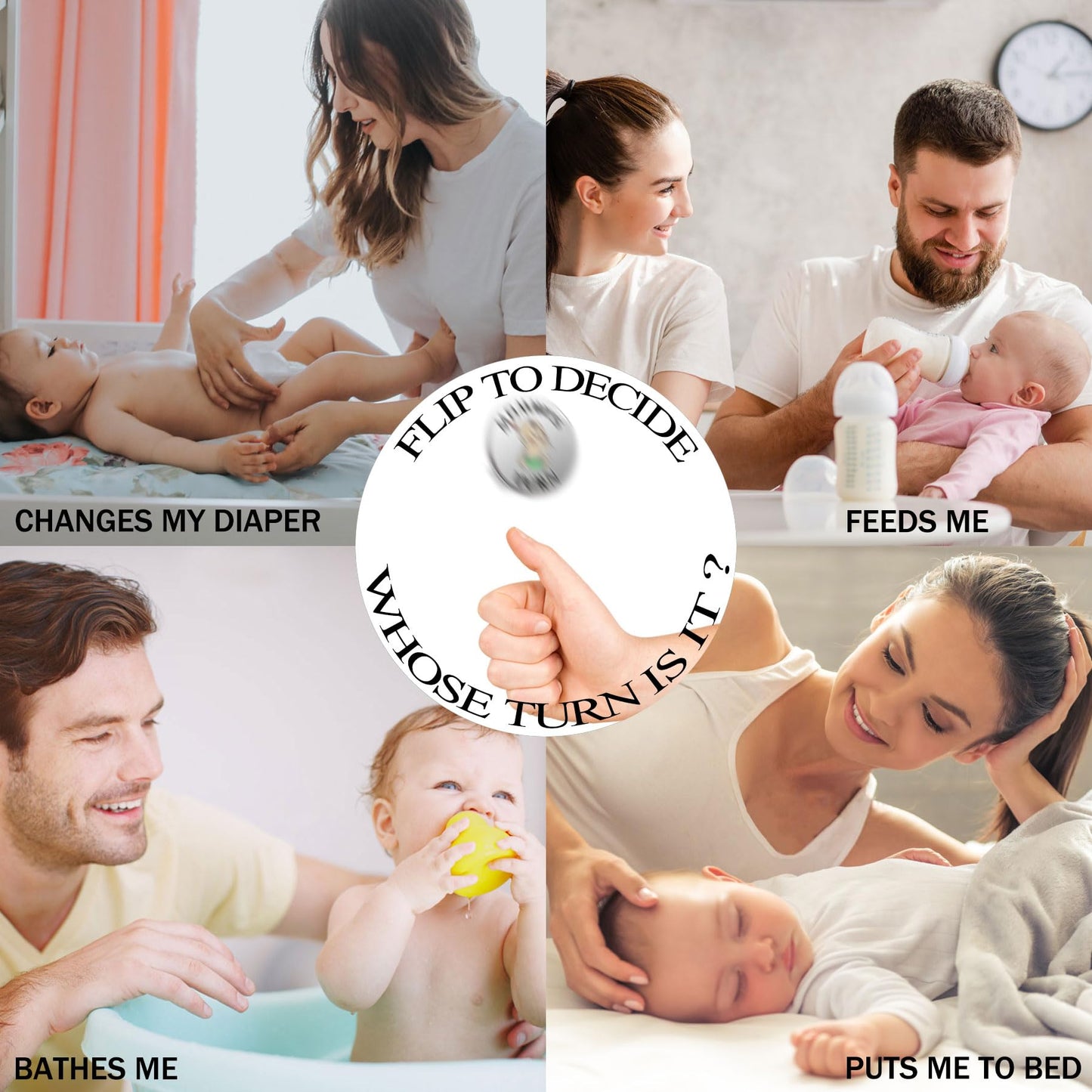 Funny Baby Gift New Parents Decision Coin,Pregnancy Gifts New Dad Mom Gifts,New Parents Gifts For Couples Halloween Thanksgiving