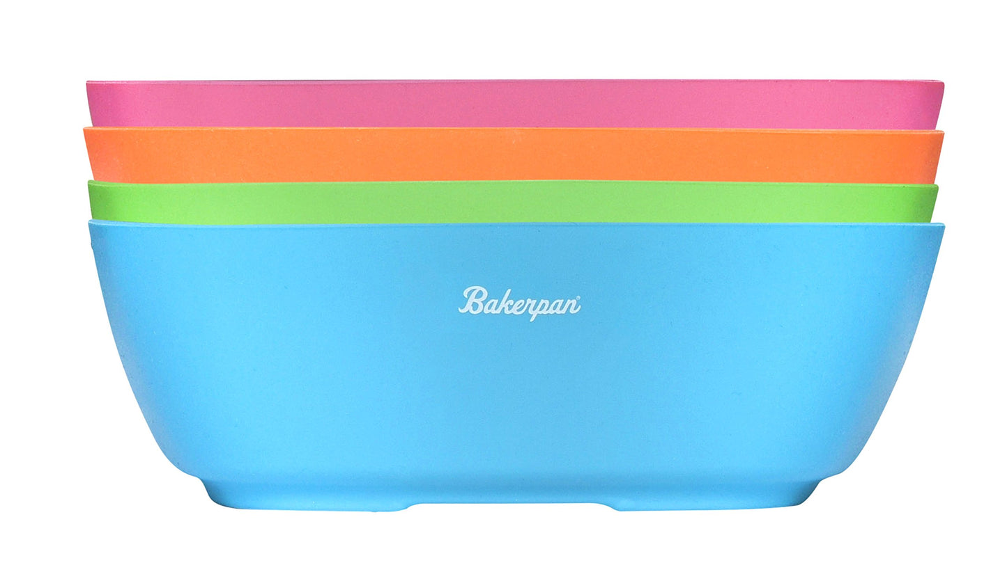 Bakerpan Silicone Bowls For Babies, Toddlers Bowls, Camping Bowls, Travel Bowls - Set Of 4 (Multi)