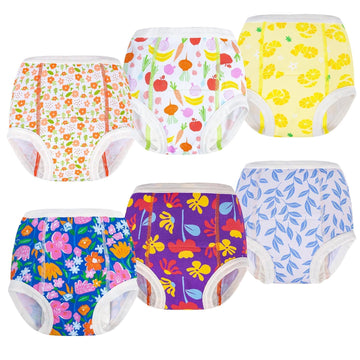 Alvababy Potty Training Pants Cotton Toddler Infant Baby Toilet Training Pants Absorbent Reusable Girls 3 Years Old Floral 4 Yea