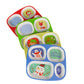 4E'S Novelty Christmas Dinnerware Divided Plates For Kids (Set Of 4) Melamine Plastic Bpa Free Sectional Holiday Dinner Plates,