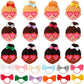 Canlierr 12 Pcs Valentines Day Gift, 12 Pcs Bows Hair Ties with 12 Pcs Valentines Gift Card for Exchange Gift Birthday Party F
