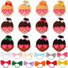 Canlierr 12 Pcs Valentines Day Gift, 12 Pcs Bows Hair Ties with 12 Pcs Valentines Gift Card for Exchange Gift Birthday Party F