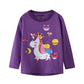 Baby Girl Long Sleeve T-Shirts Unicorn Christmas Elk Graphic Winter Cotton Casual Crewneck Tunic Tops Tee Shirts Sets 3 Pack 12M