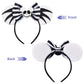 Seamoy Sequin Minnie Ears Headband,Nightmare Before Christmas Inspire Mouse Ears Headband, Ghost Evil Jack Mickey Ears, Sparkle