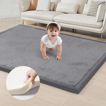Acomopack Baby Play Mat For Floor 1.3' Thick Memory Foam Play Mat 71'  79' Tummy Time Crawling With Non-Slip Bottom For Livin