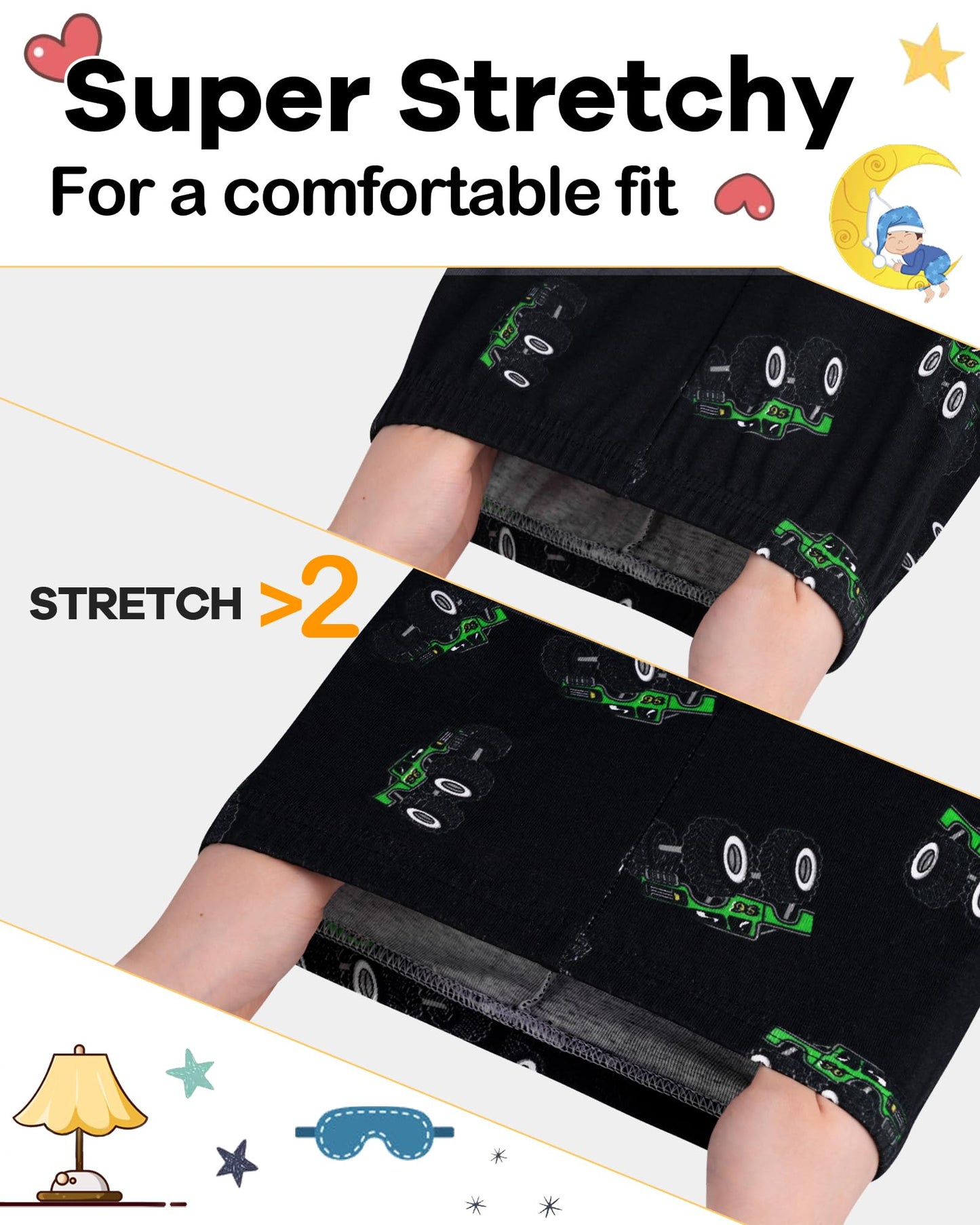 Daughter Queen Boys Pajamas 18-24 Months Summer Pjs Monster Truck Pj Sets Baby Toddler 100% Cotton Short Sleeve Jammies Sleepwea