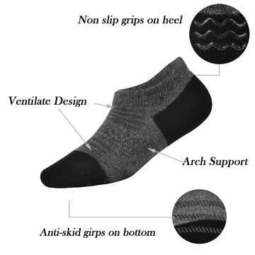 Jormatt 6 Pairs Toddler Little Girls Boys No Show Socks Thin Cotton Soft Anti Slip Low Cut Socks Breathable With Grips, S
