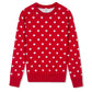 Boboyoyo Girls Sweaters Cotton Kids Heart Sweater Valentine Holiday Pullover Teen Clothes Crew Neck Knit Top Long Sleeve Red