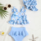 Mioglrie Toddler Swimsuit Girl 2T 3T Swimsuit Girls Toddler Bathing Suit Girl Beach Swim Suit Two Piece Blue Dasiy Bikini Summer