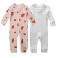 Owlivia Organic Cotton Baby Boy Girl 2-Pack Zip Up Sleep N Play, Footless, Long Sleeve(6-12 Months, Pink Strawberry&White)