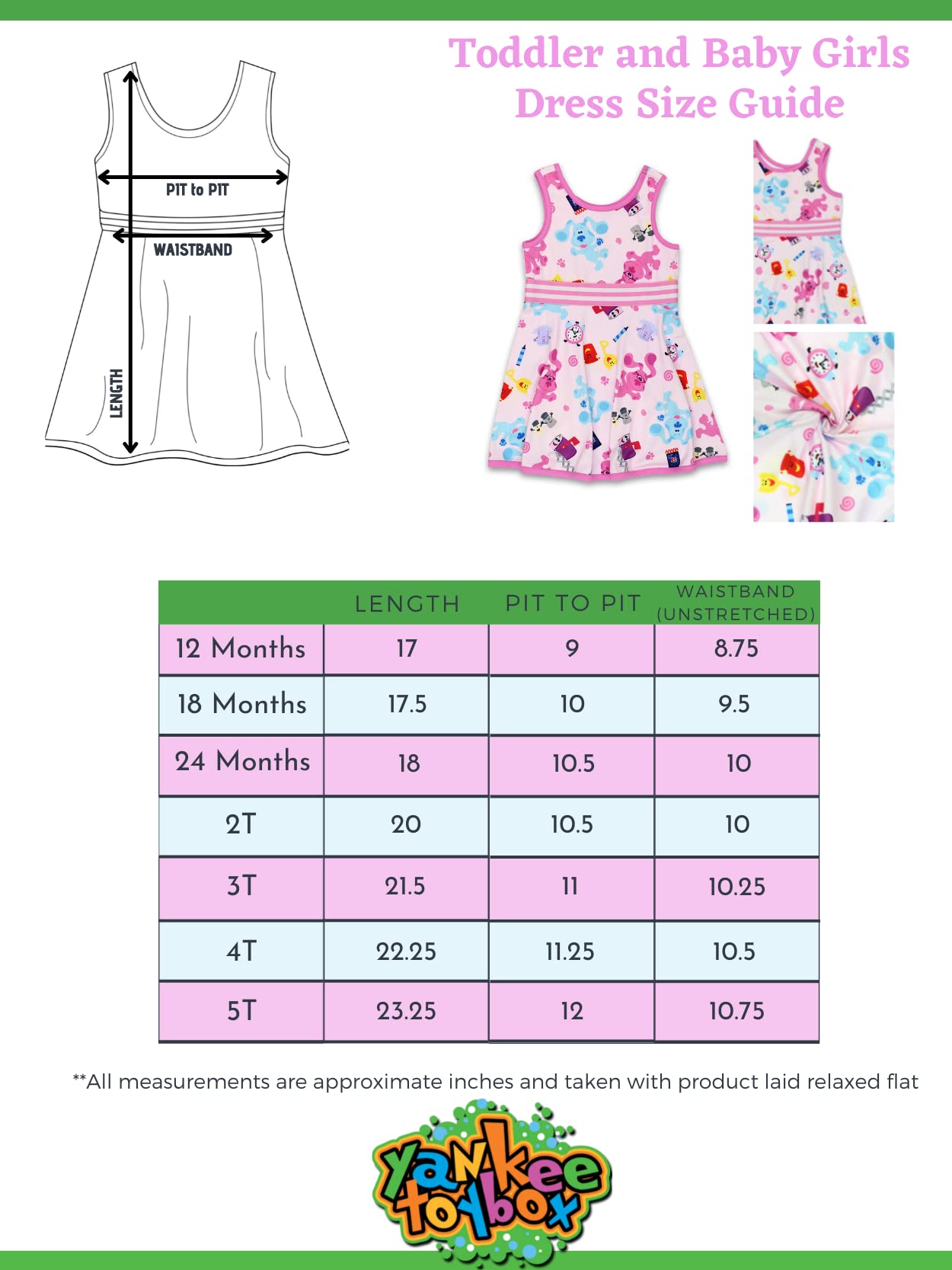 Blue'S Clues & You Baby Toddler Girls Fit And Flare Ultra Soft Dress (24 Months, Baby Pink)