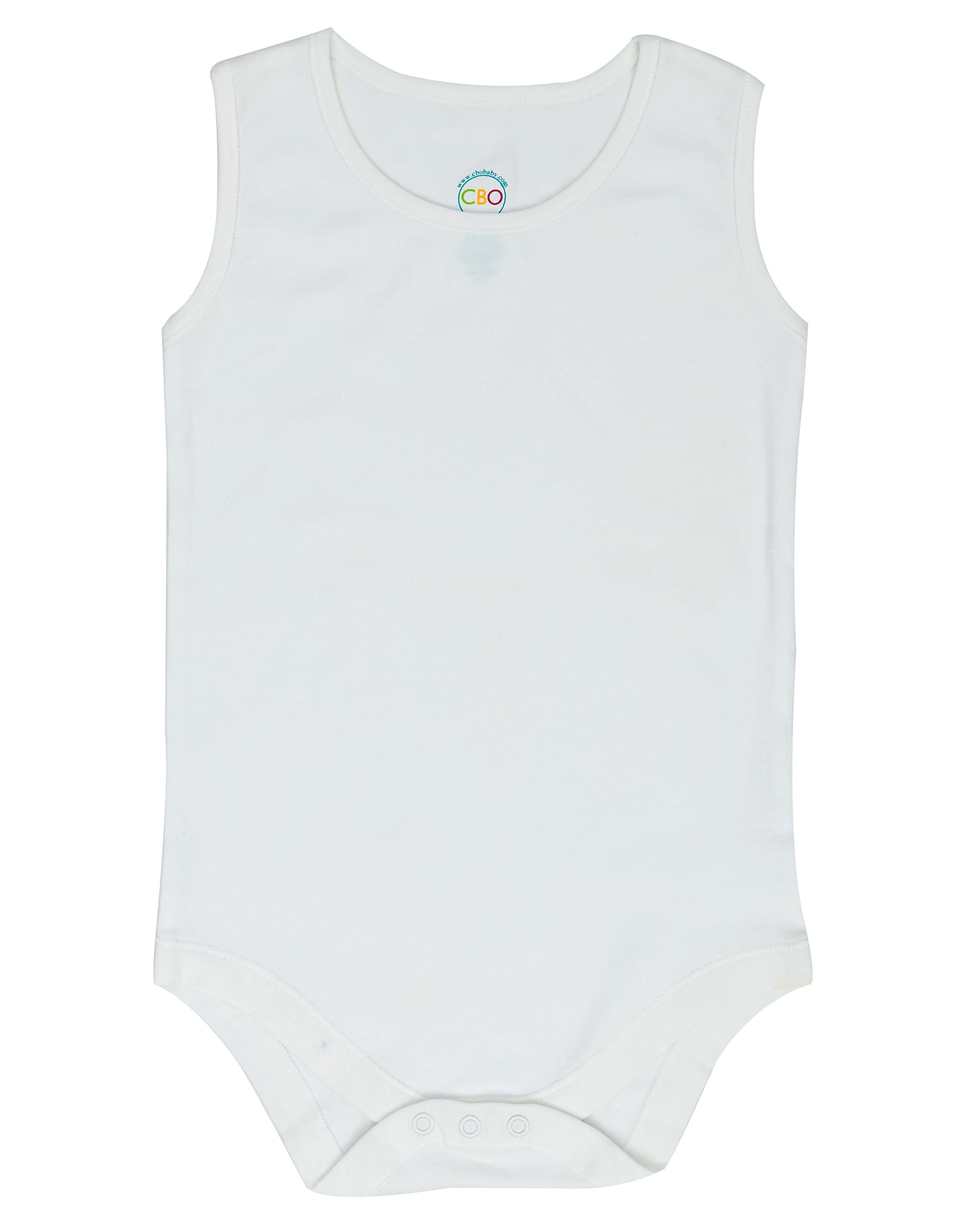 Cbobaby Sleeveless Bodysuits For All Ages (White, 7)