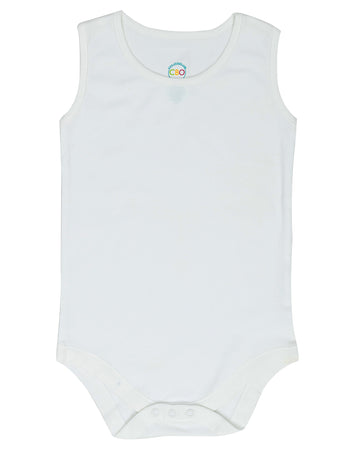 Cbobaby Sleeveless Bodysuits For All Ages (White, 7)