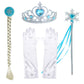 Luxury White Princess Dress Costumes With Shining Long Cape Girls Birthday Party 7-8 Years