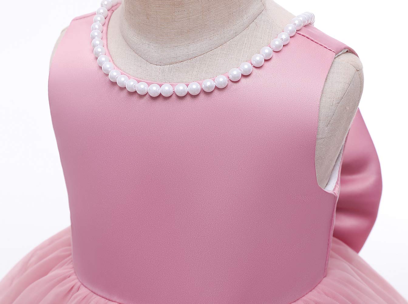 Baby Flower Girl Party Wedding Princess Dress,Sleeveless Floor Length Tutu Tulle Dance Birthday Gown 3T