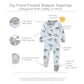 Burt'S Bees Baby Baby Boys Pajamas, Zipfront Nonslip Footed Pjs, Organic Cotton Baby And Toddler Sleepers, Happy Herbivores, 24