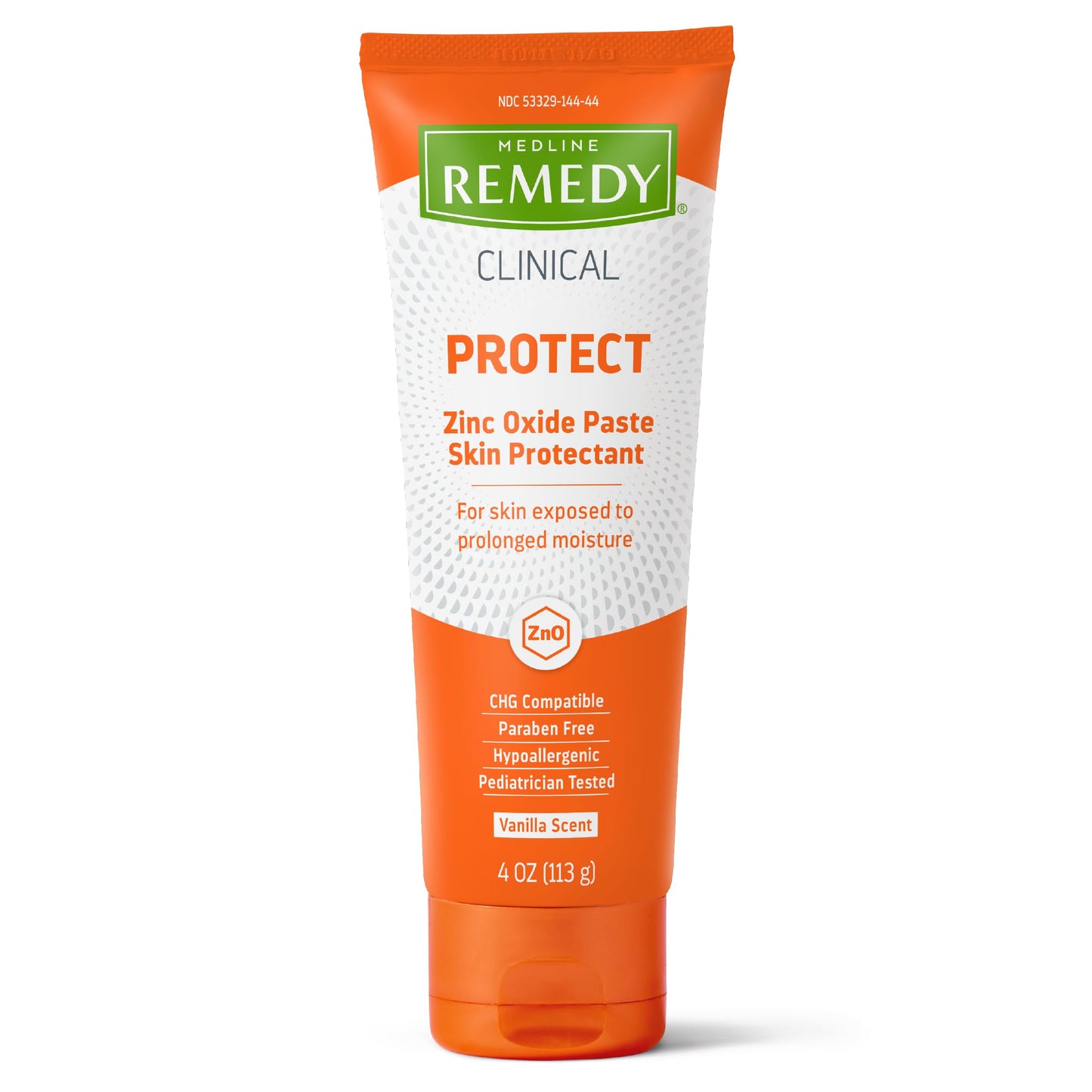 Medline Remedy Clinical Zinc Oxide Paste Skin Protectant, 144 Packets (0.13 Fl Oz), Vanilla Scent, Diaper Rash Cream, Incontinen