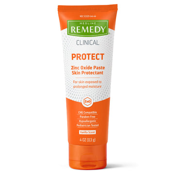 Medline Remedy Clinical Zinc Oxide Paste Skin Protectant, 144 Packets (0.13 Fl Oz), Vanilla Scent, Diaper Rash Cream, Incontinen