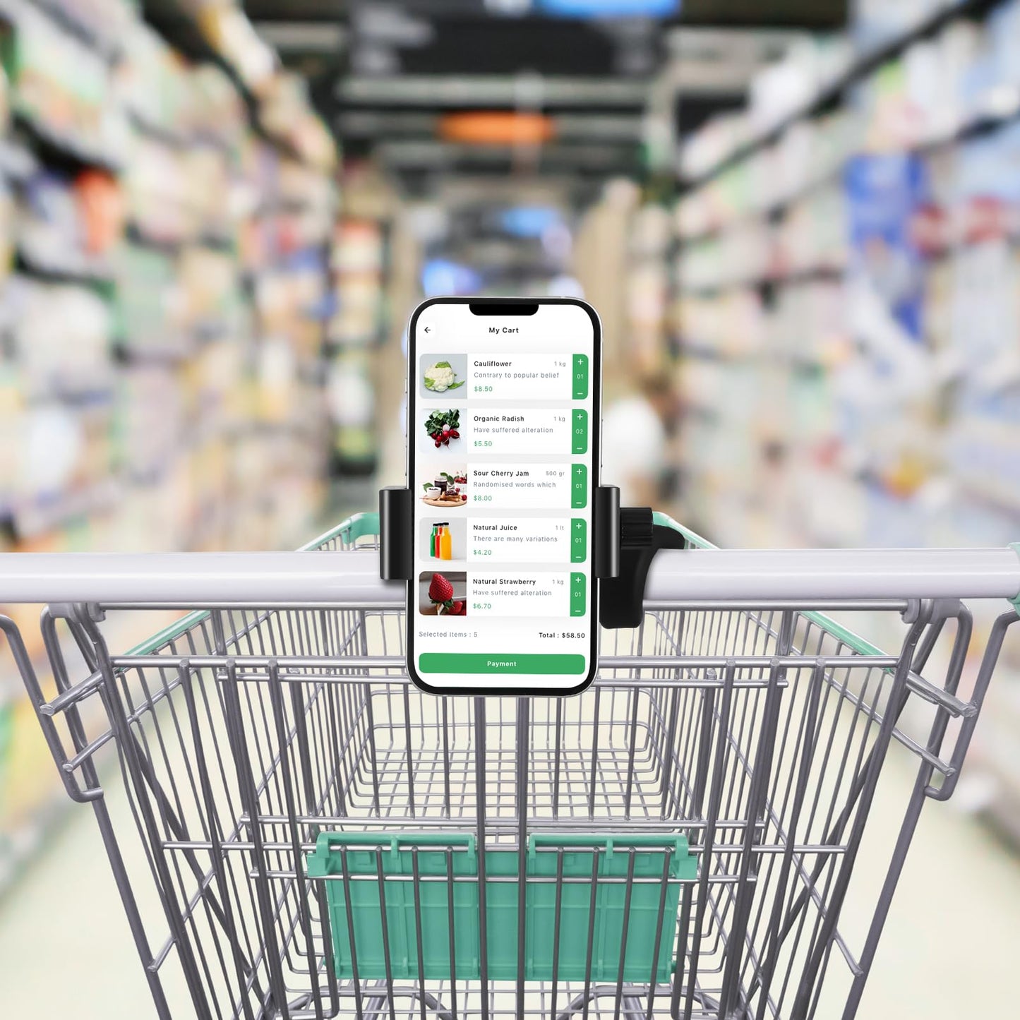 Onedone Stroller Phone Holder - Portable Phone Mount For Baby Stroller, Treadmill, Spin Bike, Desk, Car With Gooseneck Flexible