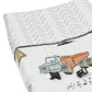 Sweet Jojo Designs Construction Truck Boy Baby Nursery Changing Pad Cover - Grey Yellow Orange Red And Blue Transportation Chevr