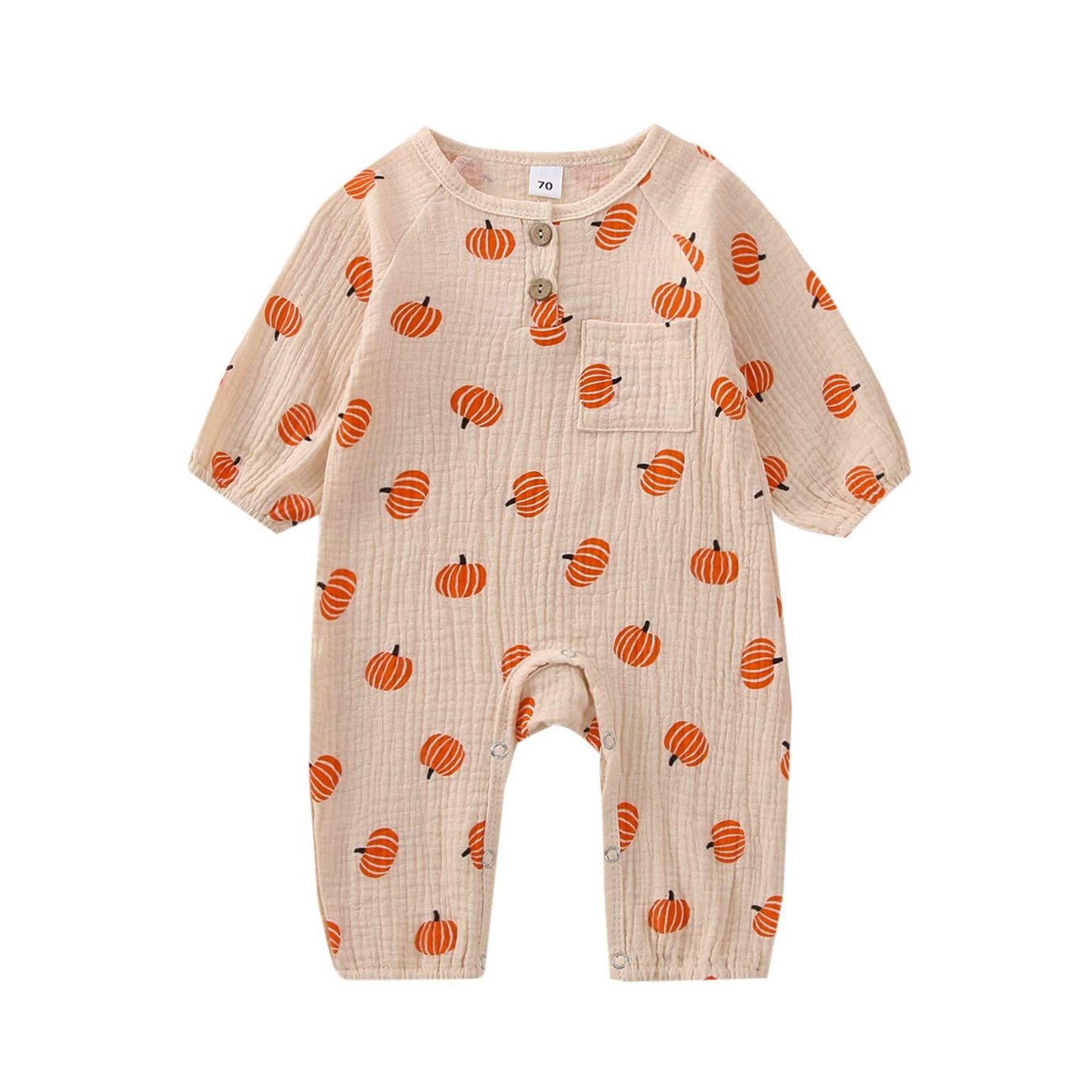 Halloween Baby Boy Girl Outfit Pumpkin Long Sleeve Onesie Romper Jumpsuit Halloween Clothes Girl Boy (Pumpkin Onesie,3-6 Months)