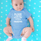 Cbtwear Please Pass Me To Grandma Baby Bodysuit Funny Infant Outfit Cute Newborn Clothes Unisex Romper (6 Months, Light Blue)